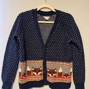 Cottagecore Womens Fox Cardigan